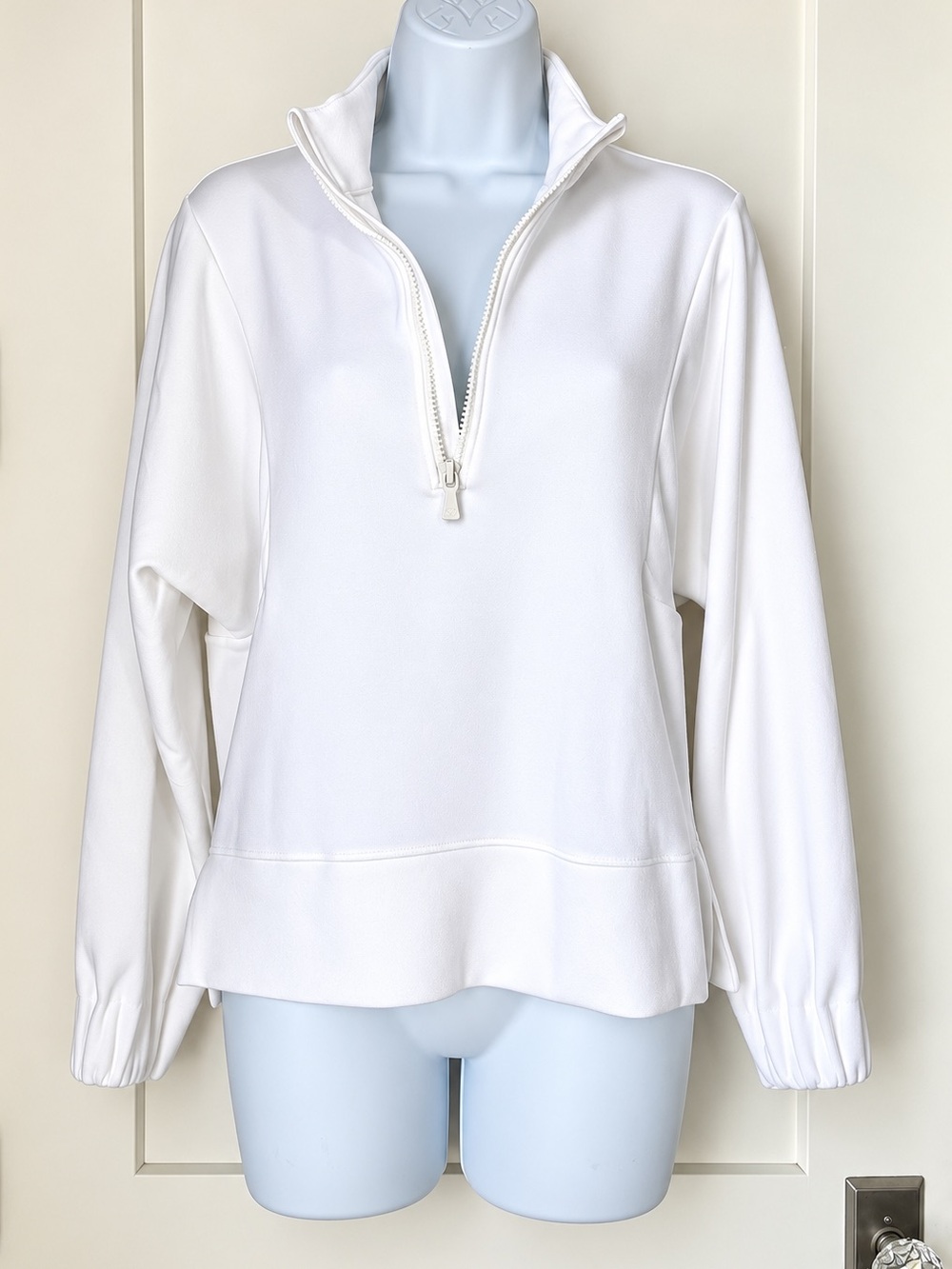 Peter Millar Women’s S White Quarter Zip Pullover Peplum Golf Athleisure Top